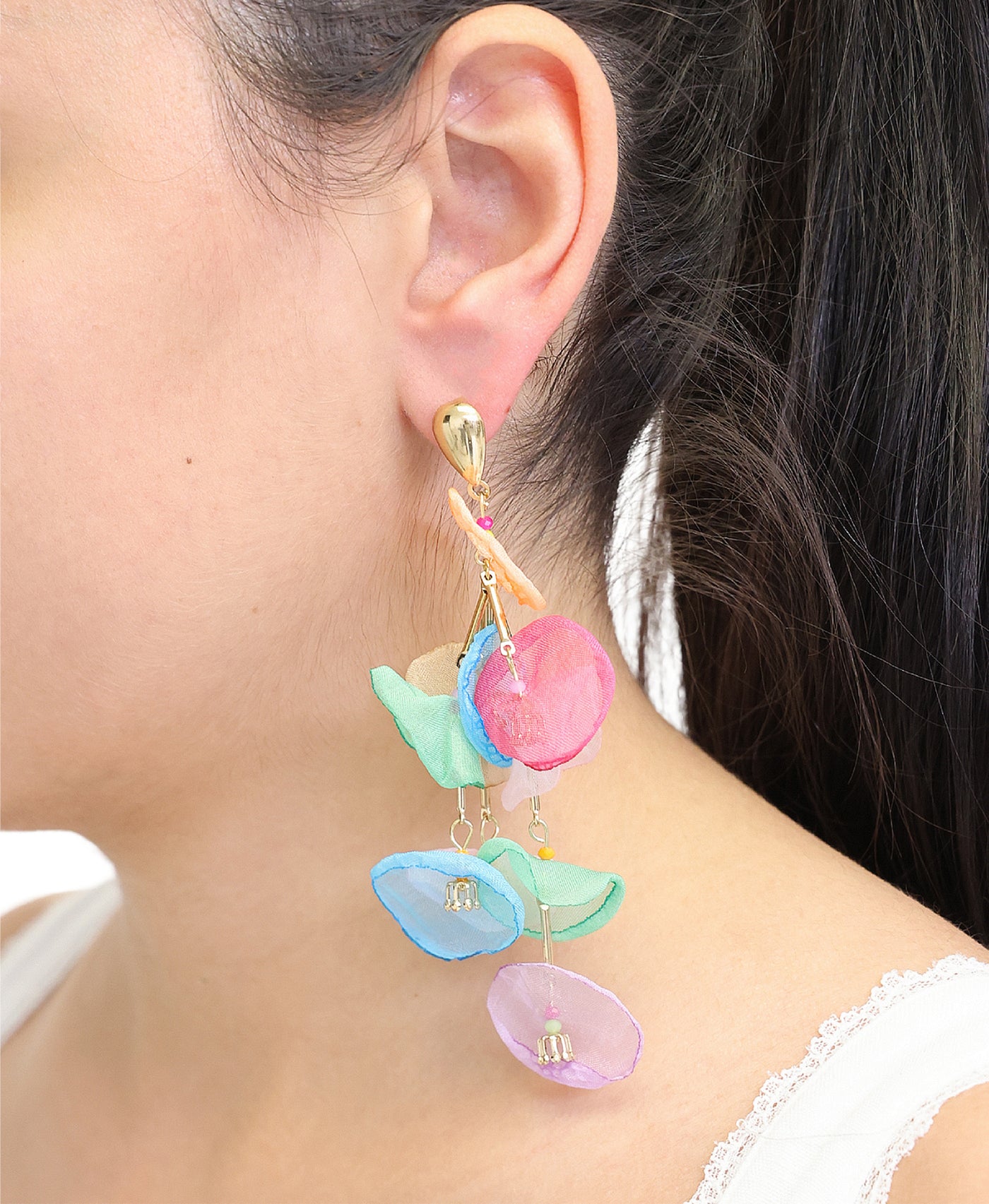 Fabric Petal Earrings view 1