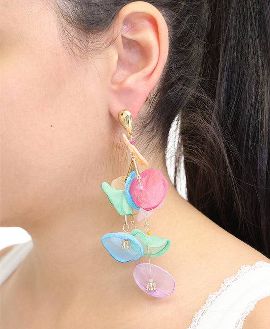 Fabric Petal Earrings view 