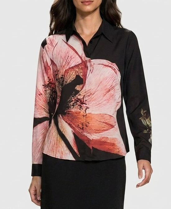 
Floral Blouse in BLACK/BLUSH view 1