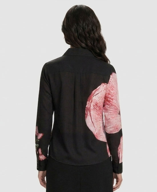 
Floral Blouse in BLACK/BLUSH view 2