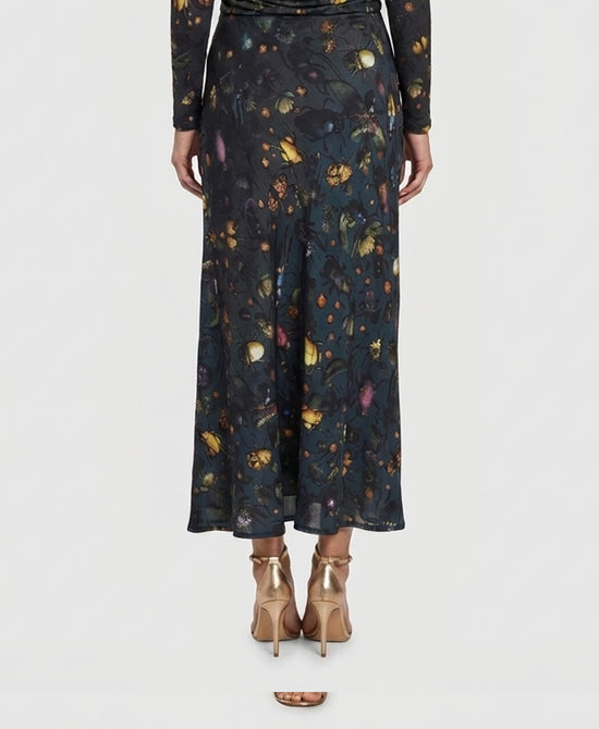 
Beetle & Floral Maxi Skirt in TEAL MULTI view 2