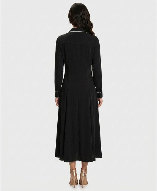 
Maxi Dress w/ Contrast Piping in BLACK/WHITE view 2