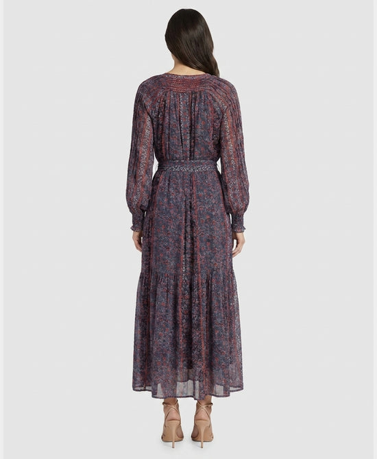 
Print Maxi Dress in NAVY/BURGUNDY view 2