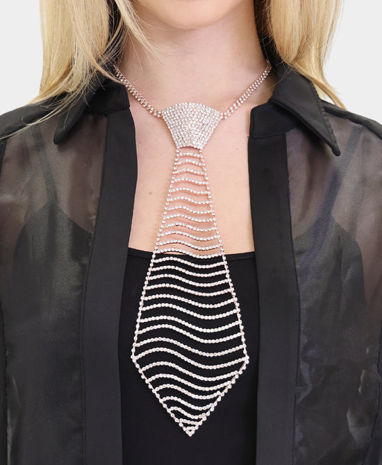 Crystal Tie Necklace view 1