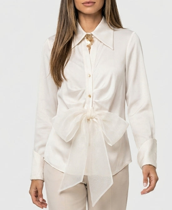 
Blouse w/ Bow Detail in IVORY view 1