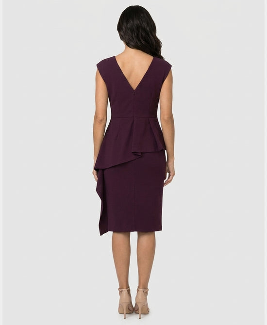 
Dress w/ Ruched Detail & Jewels in BURGUNDY view 2