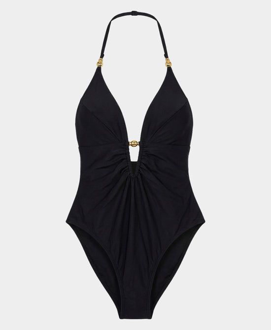 Deep V One-Piece Swimsuit view 1