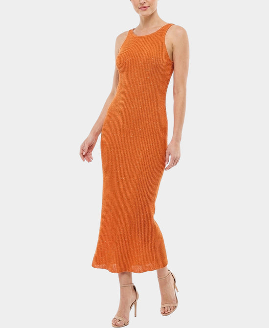 
Crochet w/ Sequins Swim Cover-Up in ORANGE view 1