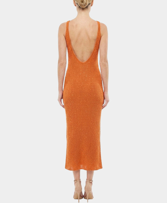 
Crochet w/ Sequins Swim Cover-Up in ORANGE view 2