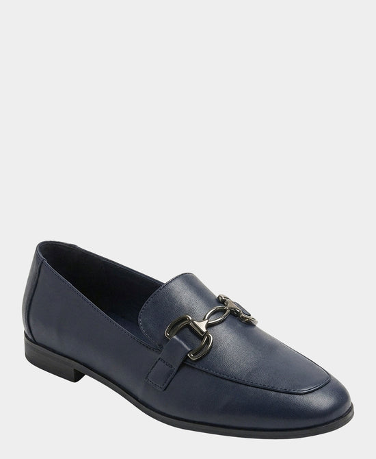 
Leather Metal Buckle Loafer in NAVY view 1