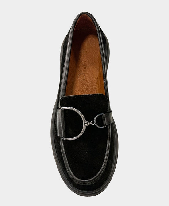 
Suede Buckle Loafer in BLACK view 2