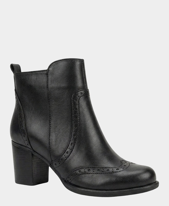 
Leather Western Trim Bootie in BLACK view 1