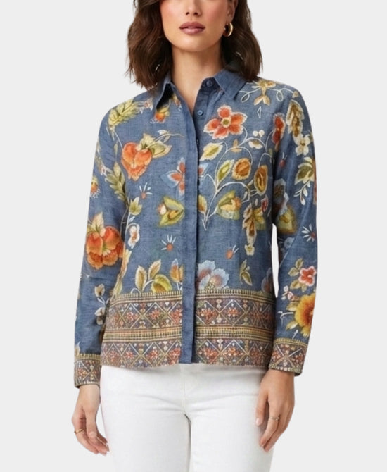 
Floral Blouse in BLUE MULTI view 1