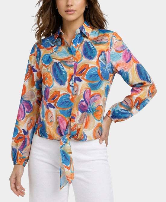 
Tie Front Blouse in MULTI view 1