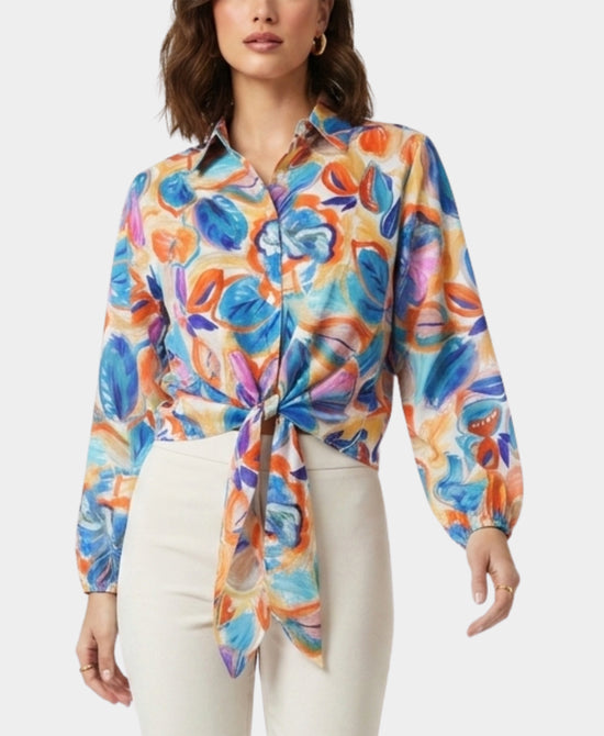 
Tie Front Blouse in MULTI view 1