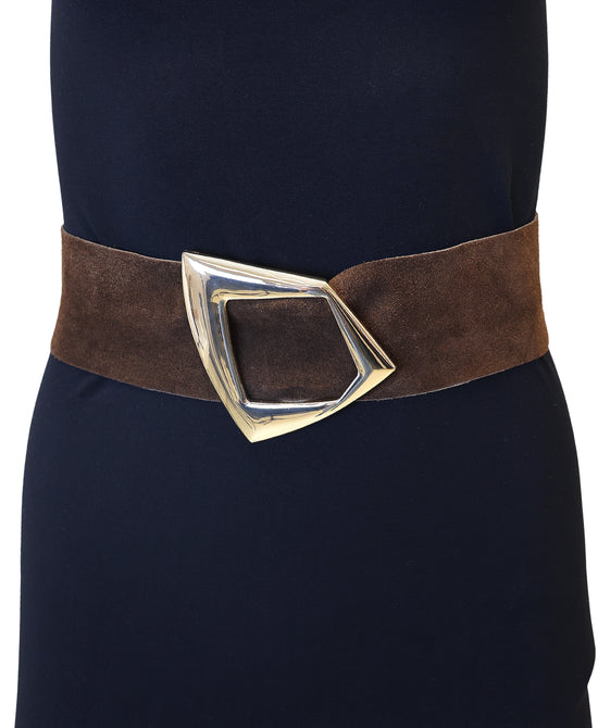 Suede Leather Buckle Belt view 
