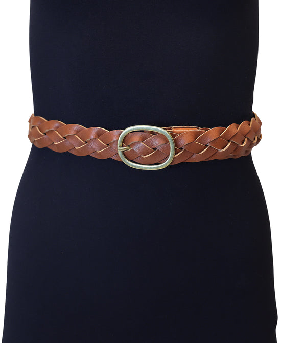 Braided Leather Buckle Belt view 