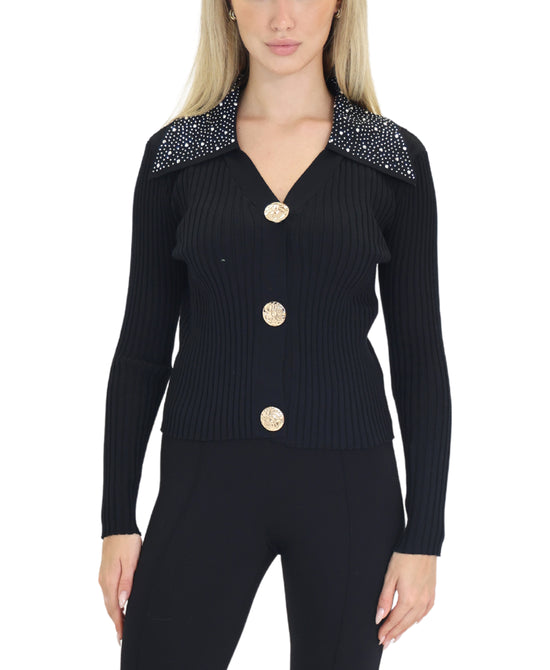 Ribbed Top w/ Rhinestones view 