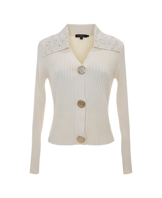 Knit Ribbed Top w/ Crystals view 