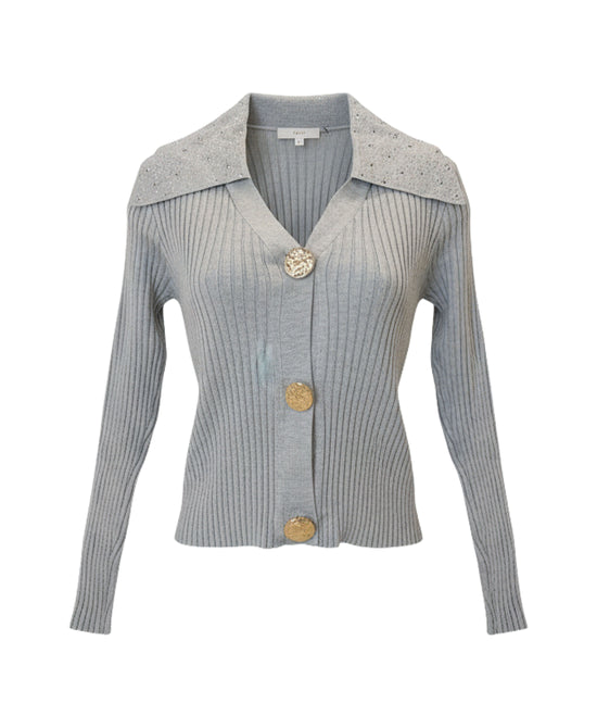 Knit Ribbed Top w/ Crystals view 