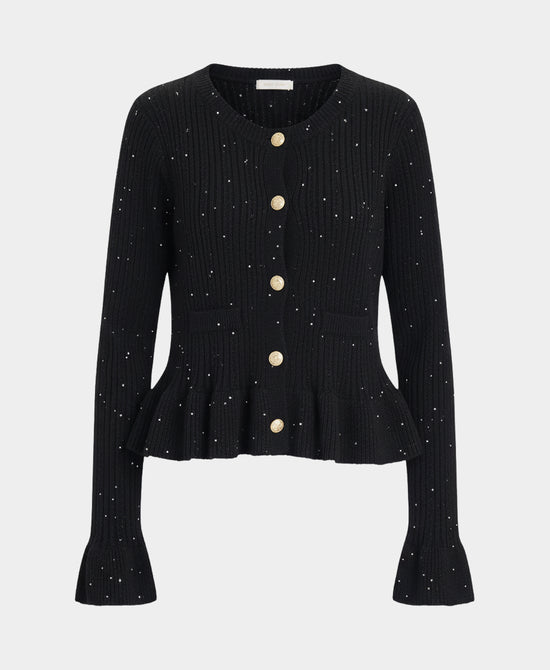 Knit Peplum Sweater w/ Sequins view 