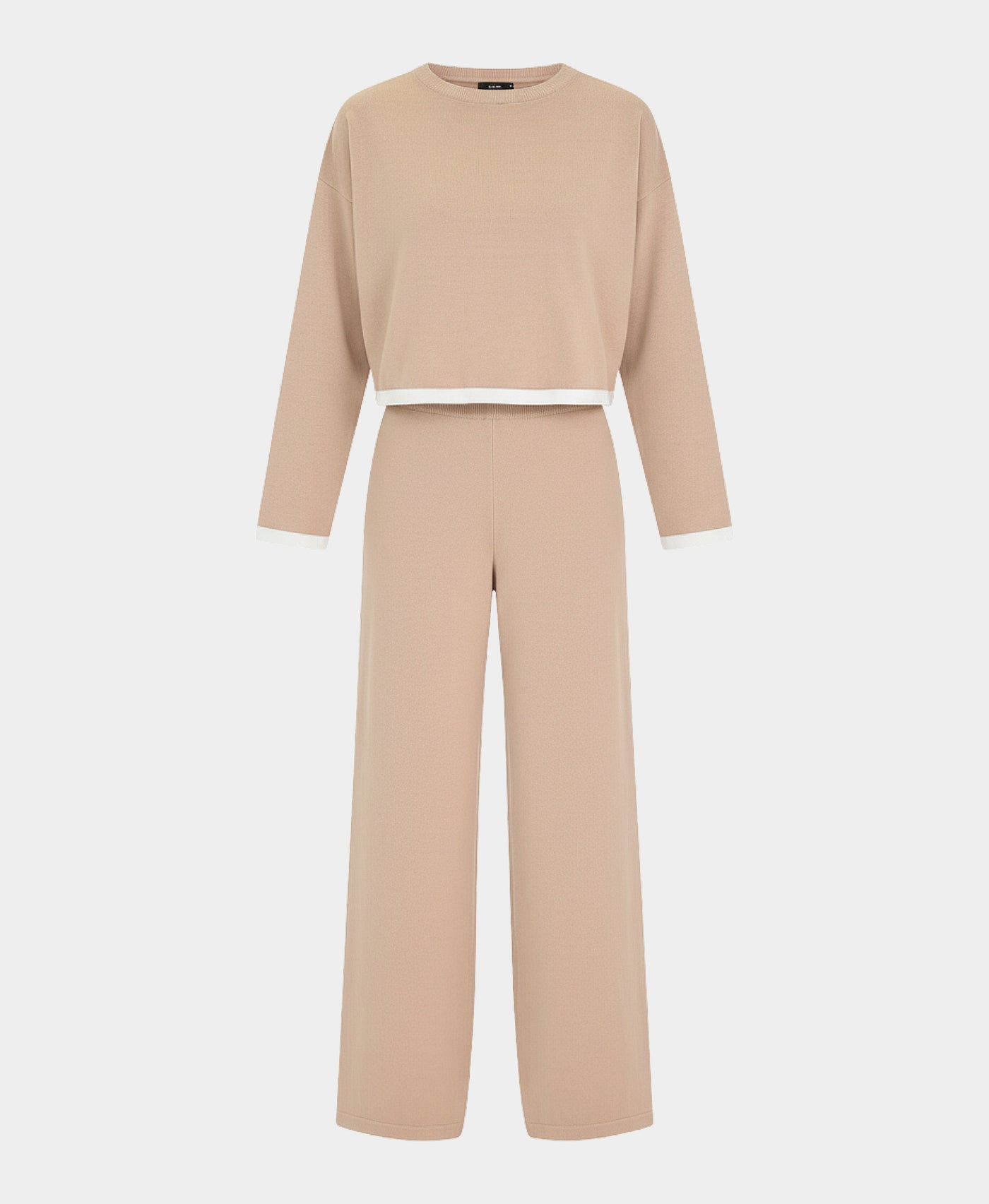 Contrast Knit Top & Pants Set- 2 Pc Set view 2