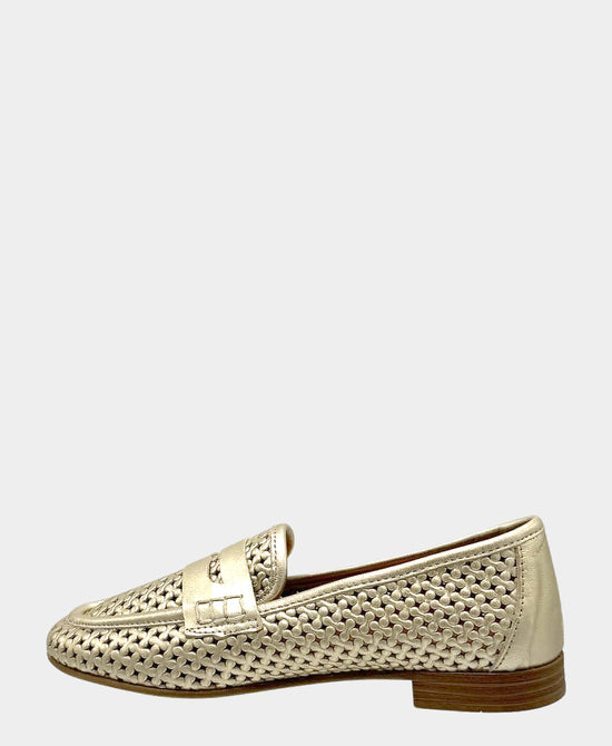 
Leather Woven Loafer in GOLD view 2