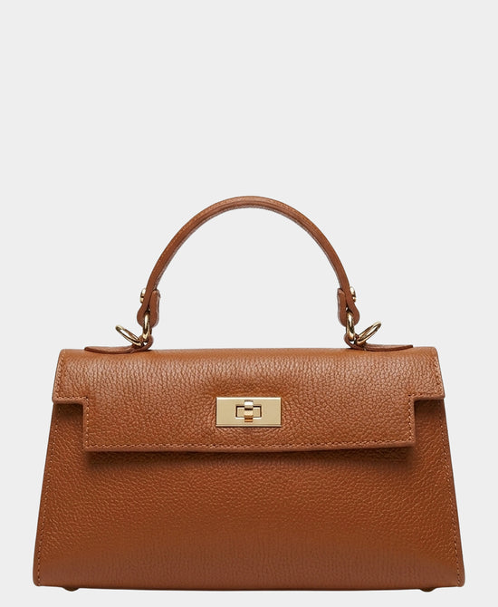 
Leather Top Handle Bag in CAMEL view 1