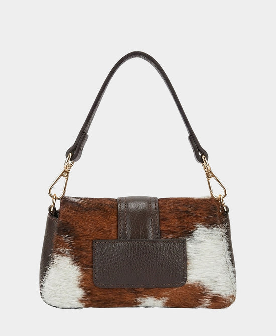 
Leather Animal Print Shoulder Bag in BROWN view 2