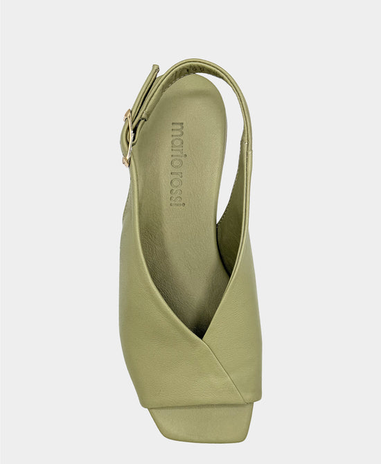 
Leather Heeled Sandal in GREEN view 2