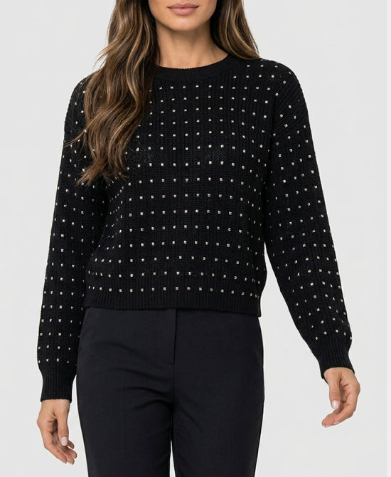 
Sweater w/ Rhinestones in BLACK view 1