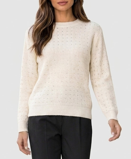 
Sweater w/ Rhinestones in IVORY view 1