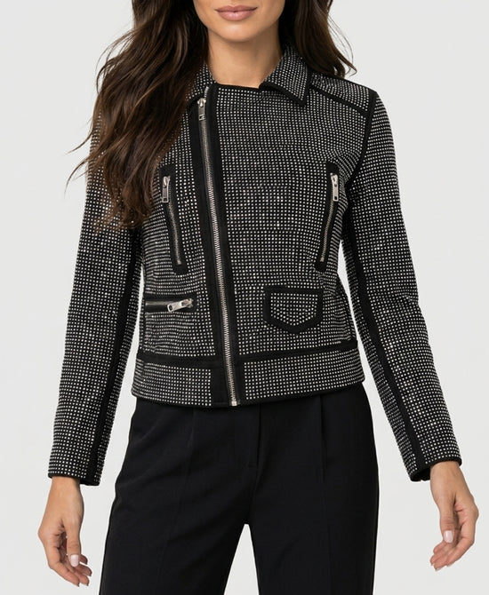 
Jacket w/ Crystal Detail in BLACK/SILVER view 1