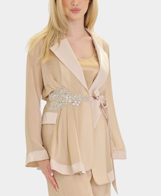 Chiffon Blazer w/ Beading view 1