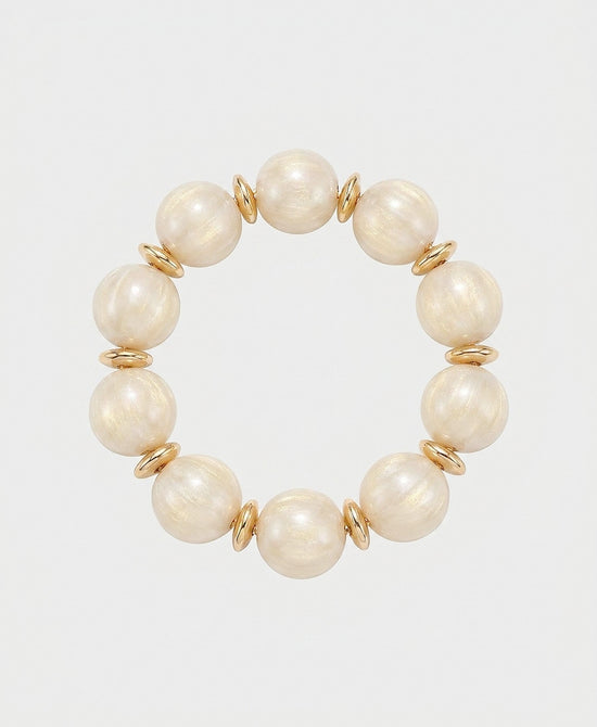 
Beaded Elastic Bracelet in WHITE view 2