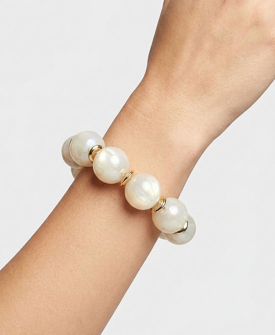 
Beaded Elastic Bracelet in WHITE view 1