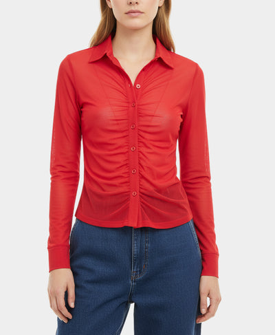 Mesh Ruched Top image 1