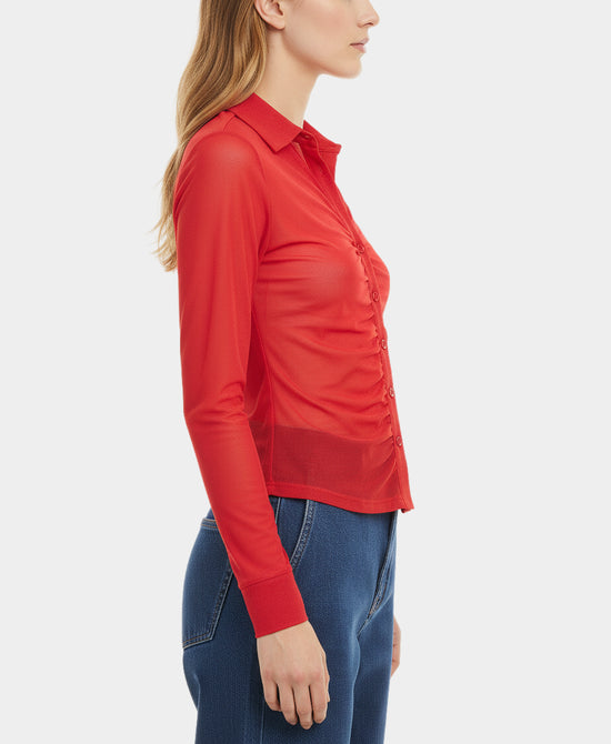 Mesh Ruched Top view 