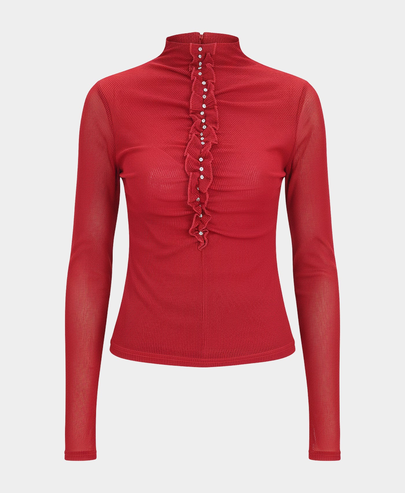 Mesh Ribbed Top w/ Rhinestones view 2