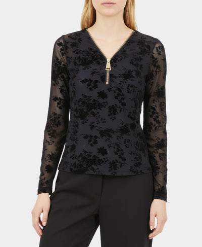 Velvet Floral Burnout Top image 1