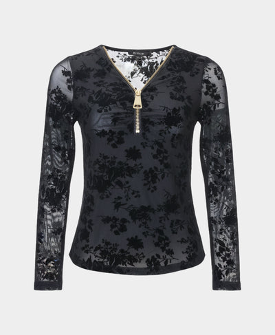 Velvet Floral Burnout Top image 3