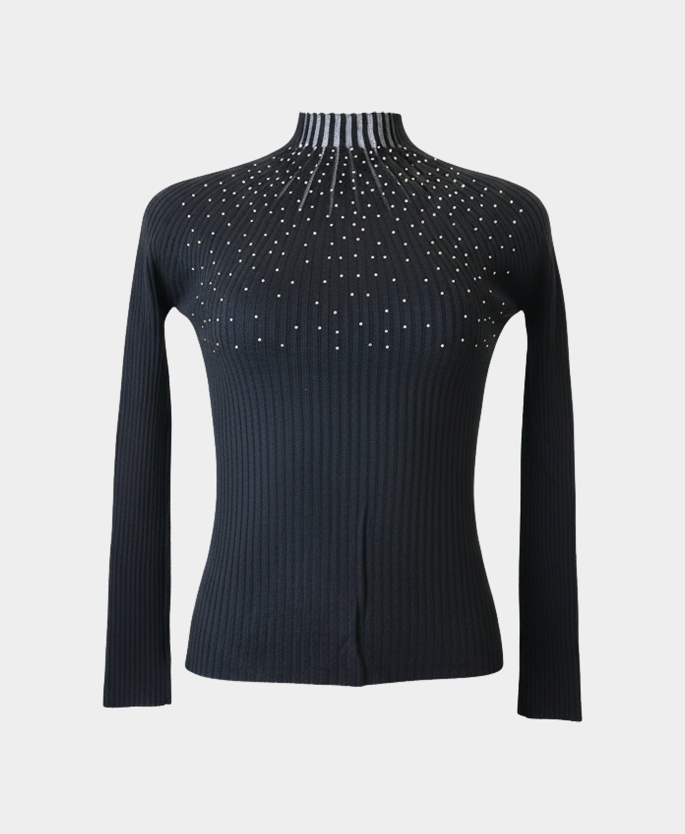 Knit Rib Top w/ Iridescent Crystals view 2