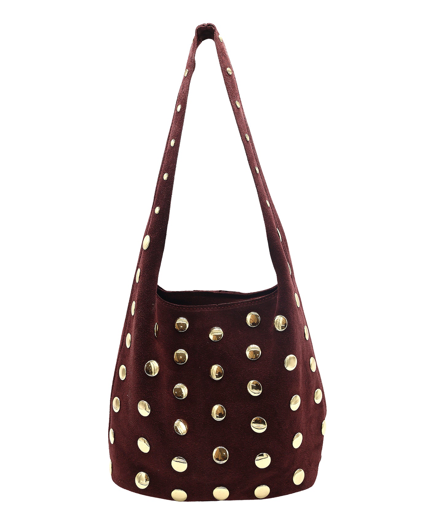 Suede Hobo Bag w/ Studs view 1