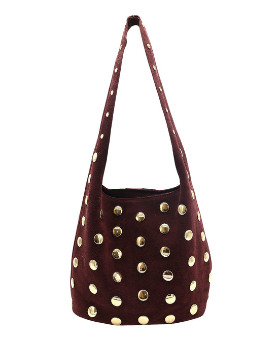Suede Hobo Bag w/ Studs view 