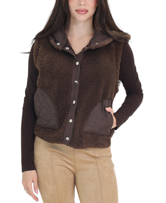 Sherpa Hoodie Vest view 