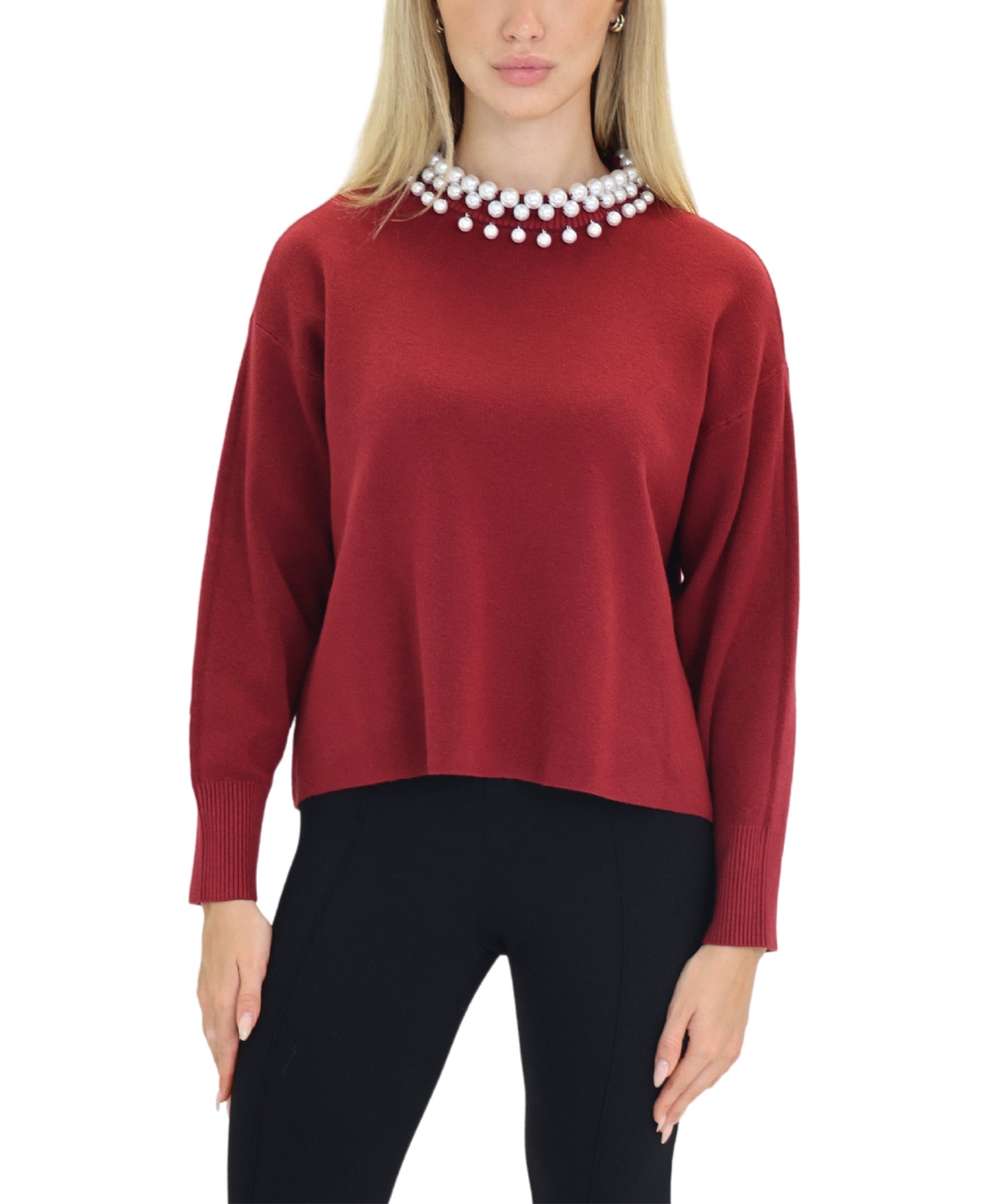 Sweater w/ Pearl Trim view 1