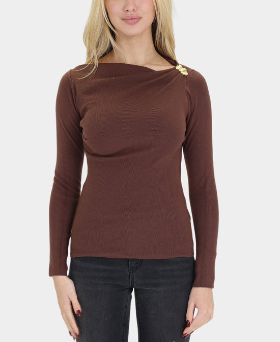 Ruched Sweater w/ Gold Hardware view 