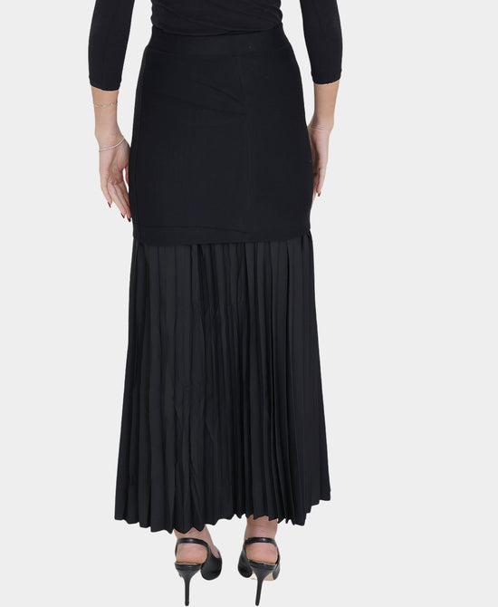 Knit w/ Pleated Chiffon Trim Skirt view 