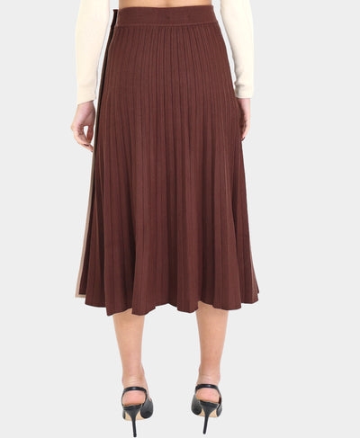 Knit Pleated Skirt w/ Contrast Stripe image 2
