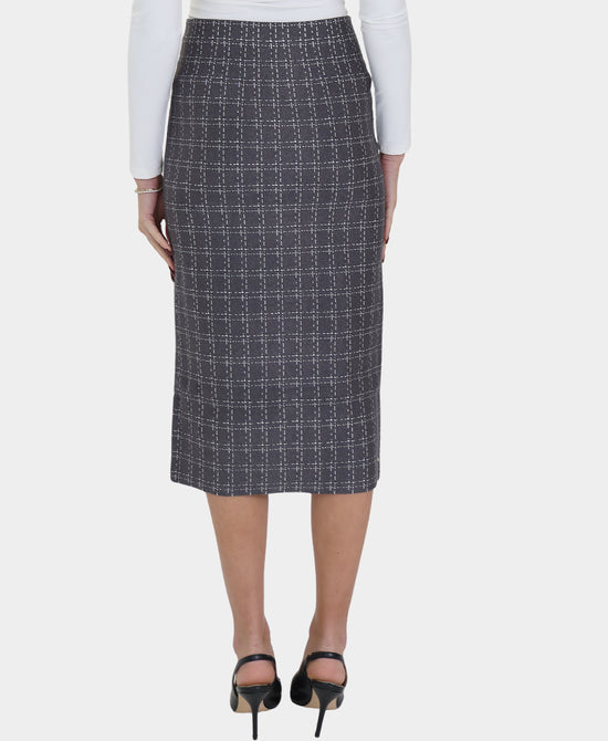 Knit Pencil Skirt w/ Button Detail view 